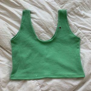Vintage reworked tommy hilfiger crop top (Green)